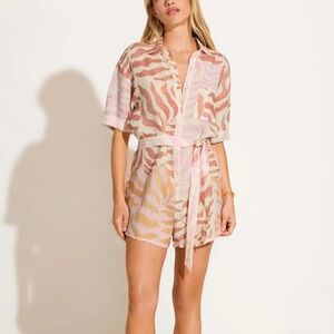 Chic Zebra Print Romper with Tie Waist